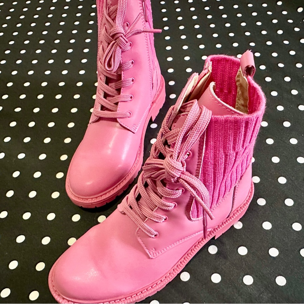 Sam Edelman ‘Lydell’ Ribbed Combat Boot - Pink Confetti NWOB